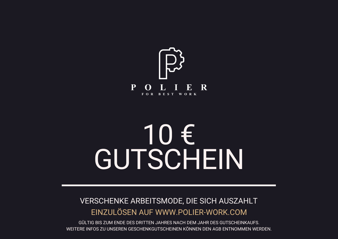 POLIER-Geschenkgutschein • Verschenke Arbeitsmode, die sich auszahlt