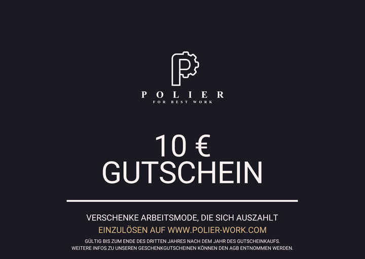 POLIER-Geschenkgutschein • Verschenke Arbeitsmode, die sich auszahlt