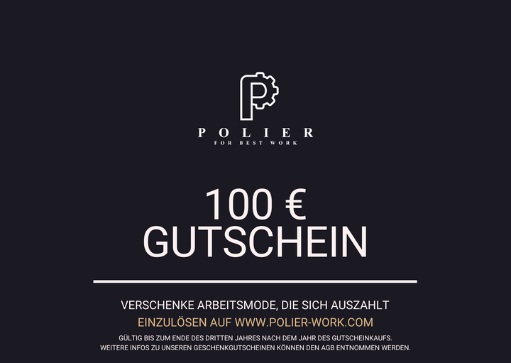 POLIER-Geschenkgutschein • Verschenke Arbeitsmode, die sich auszahlt