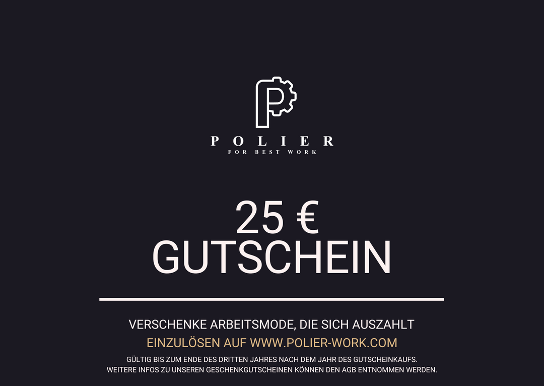 POLIER-Geschenkgutschein • Verschenke Arbeitsmode, die sich auszahlt